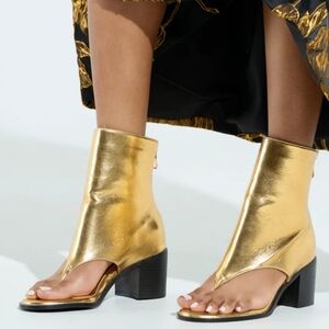 AZALEA WANG GOLD SANDAL - 7.5